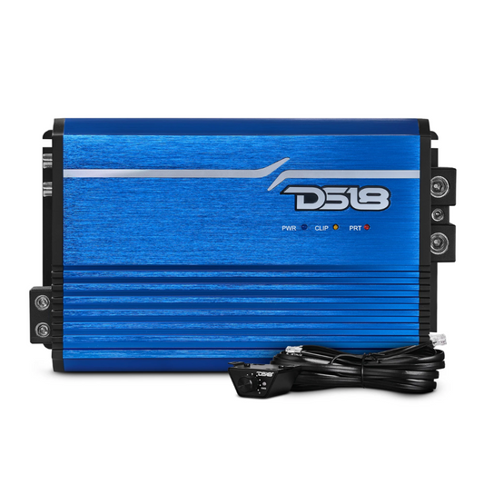 DS18 FRP-2.5K/BL 1-CH 2500W RMS@1-Ohm Class-D Compact Full-Range Amplifier BLUE