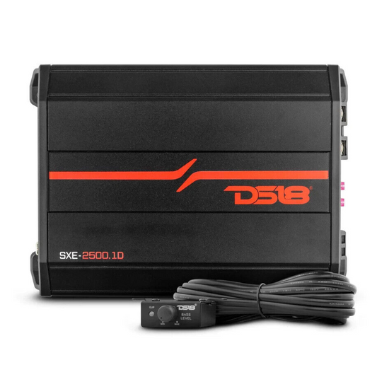 DS18 SXE-2500.1D/BK 1-CH Monoblock 2500W Peak Class-D Car Compact Amplifier