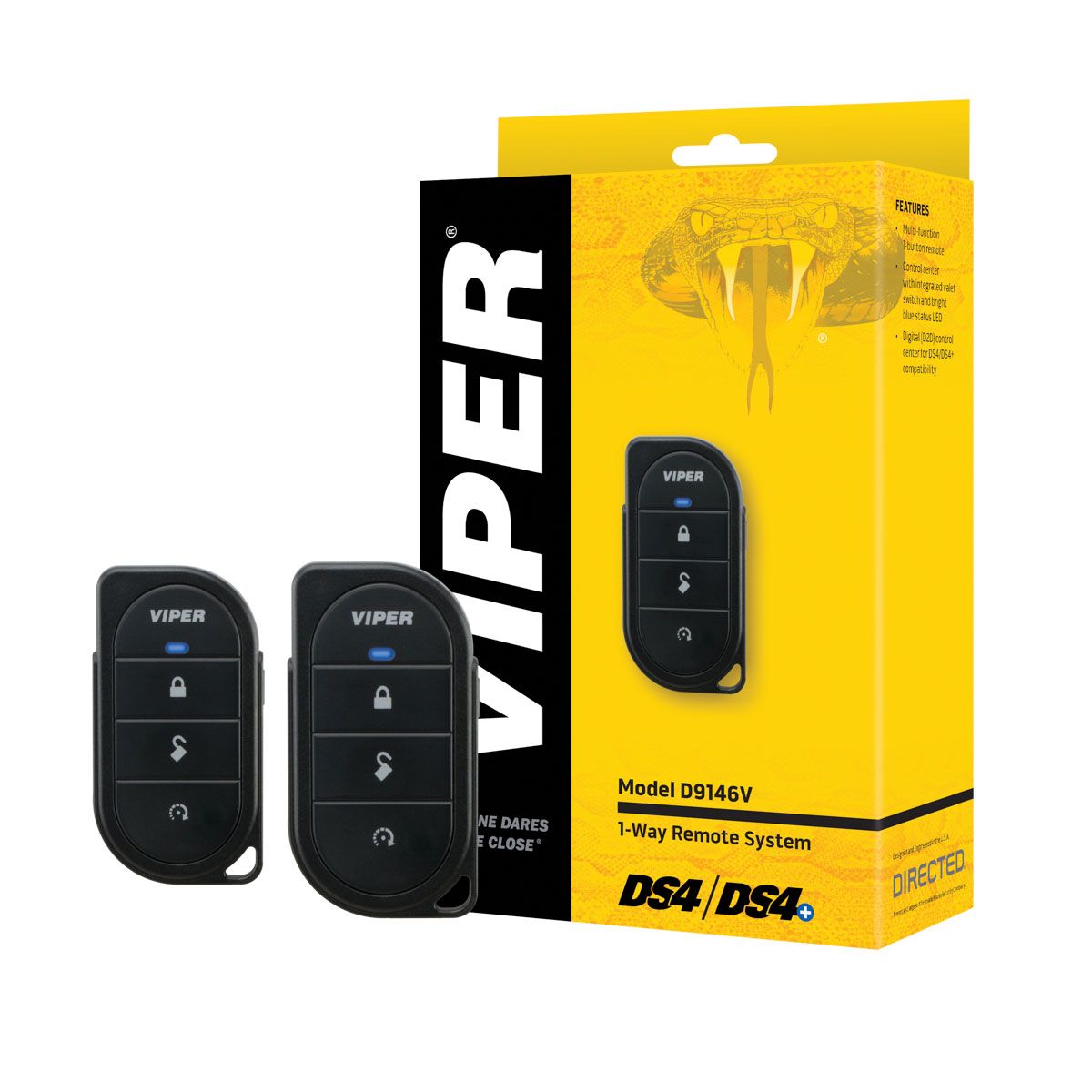 Viper D9146V 1-Way 4-Button Keyless Entry & Car Alarm LED Remote Transmitters