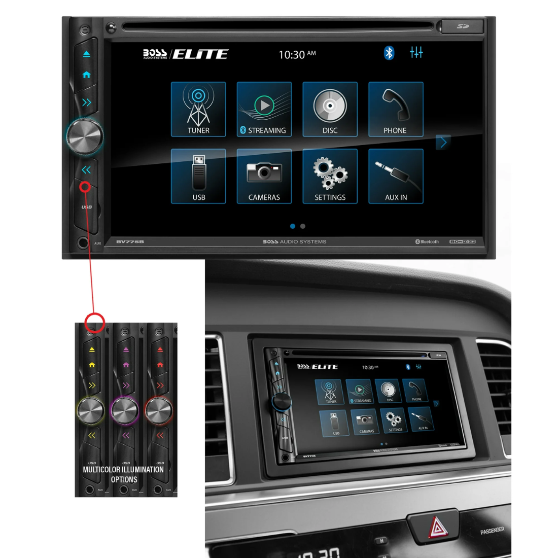 Boss Audio BV775B 2-DIN 6.95" Touchscreen CD/DVD/Bluetooth Multimedia Receiver