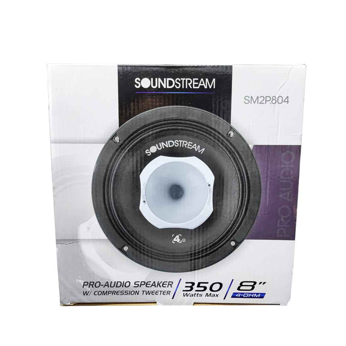 Soundstream SM2P.804 8" 2-Way 350W Max Pro-Audio Speaker w/ Compression Tweeter