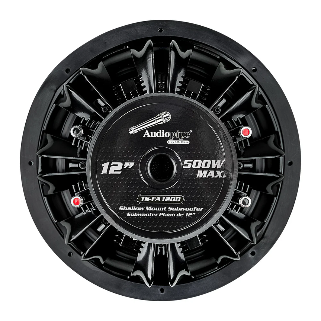 Audiopipe TS-FA1200 12" 500W Peak Dual 4-Ohm Voice Coil Shallow Mount Subwoofer