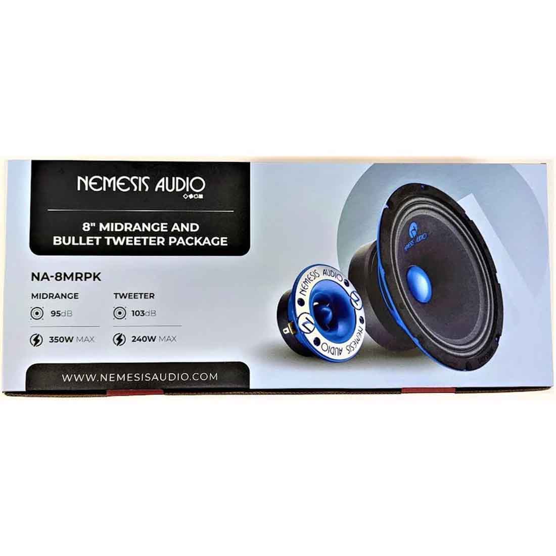 Nemesis Audio NA-8MRPK 8" 350W Max Midrange Car Speaker + Bullet Tweeter Package