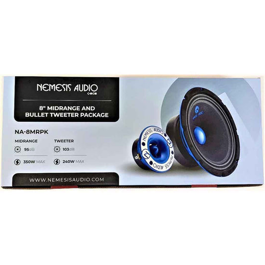 Nemesis Audio NA-8MRPK 8" 350W Max Midrange Car Speaker + Bullet Tweeter Package