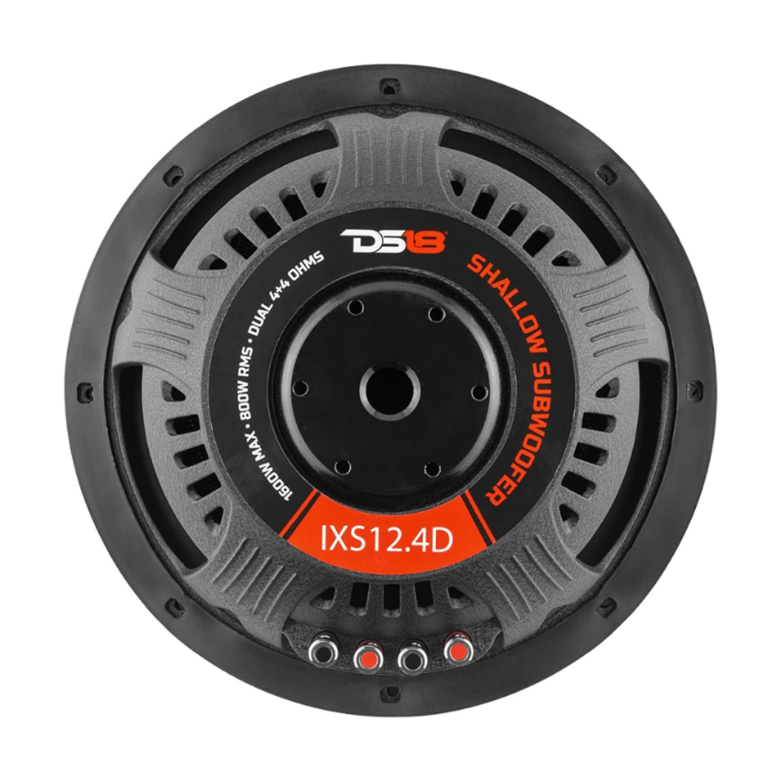 DS18 IXS12.4D 12" 1600W Max Dual 4-Ohm Voice Coil Car Audio Shallow Subwoofer