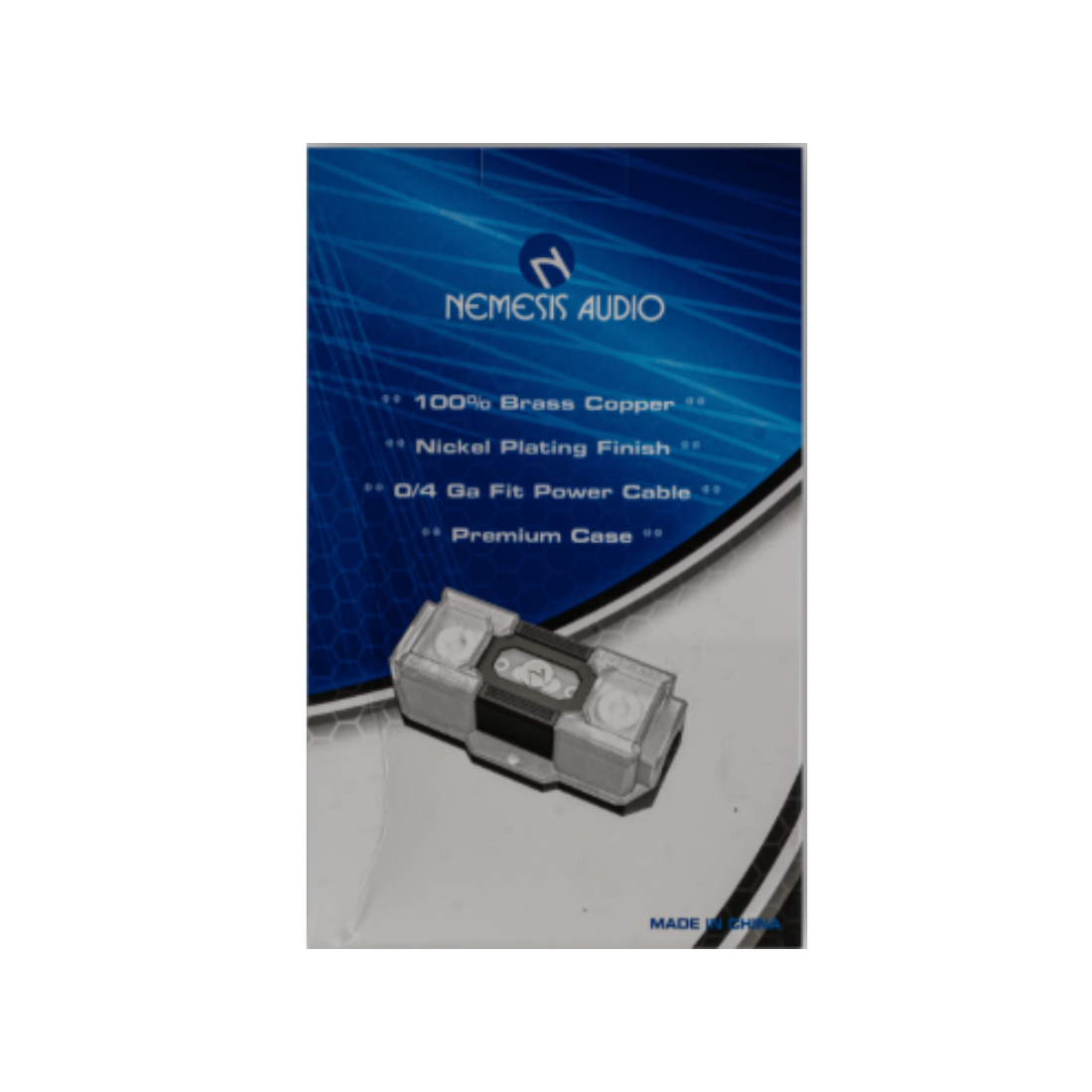 Nemesis Audio NM-ANLFH Nickel Plated ANL Fuse Holder Fits 0/4 Gauge Cable