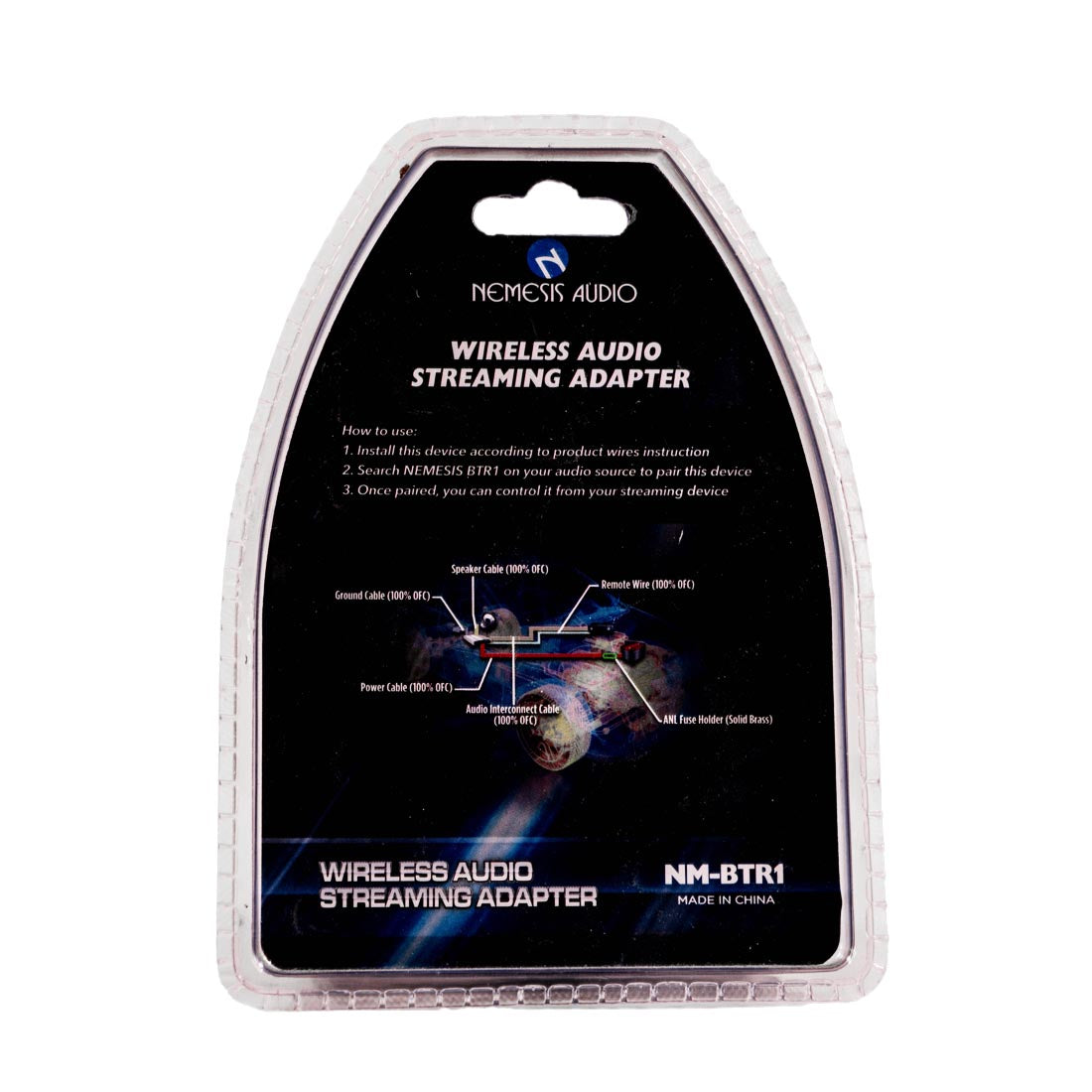Nemesis Audio NM-BTR1 IP6X Water Resistant Wireless Audio Streaming Adapter
