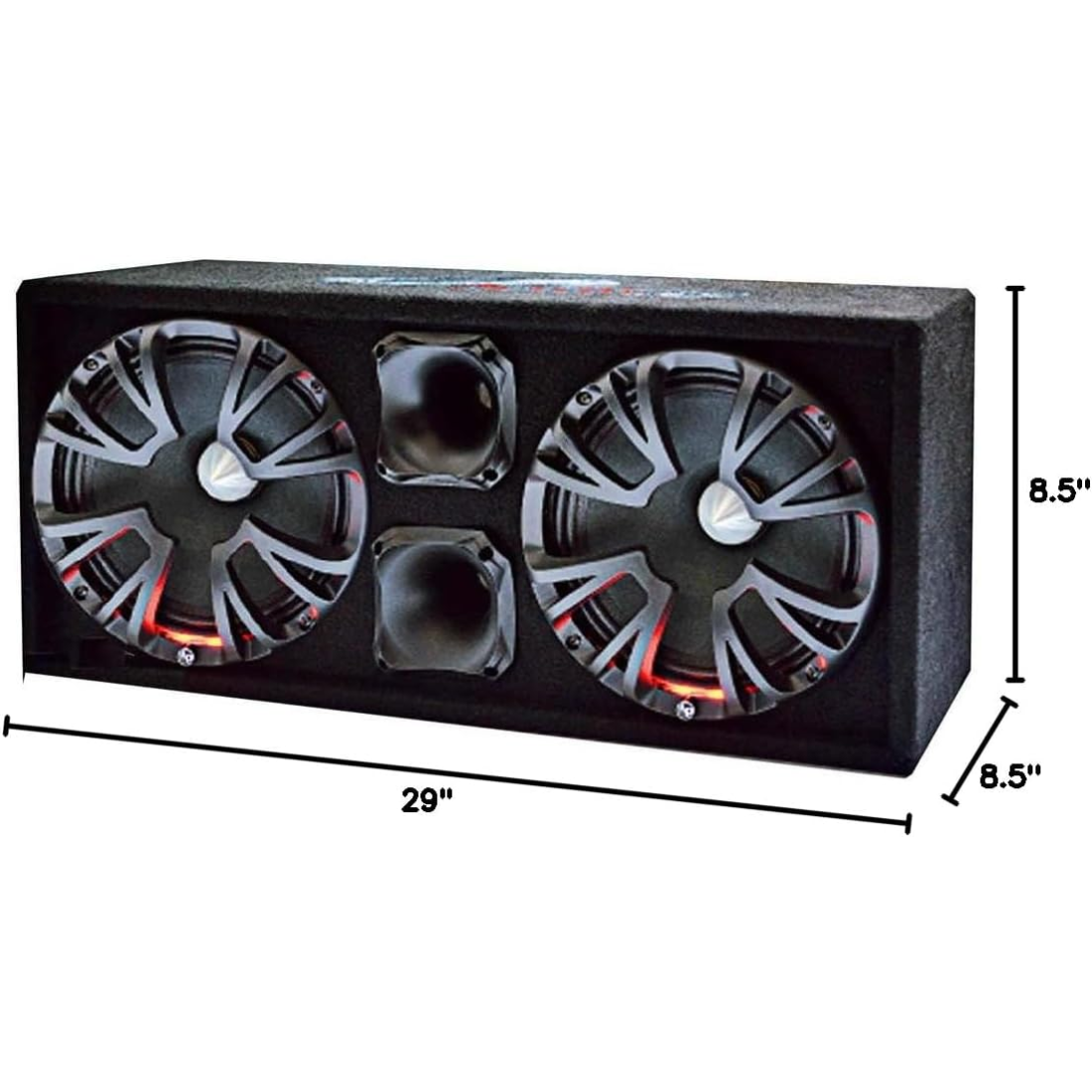 Audiopipe AP-CHULD-102 Sealed Enclosure w/ (2) 10" Speakers & (2) 4.5" Drivers