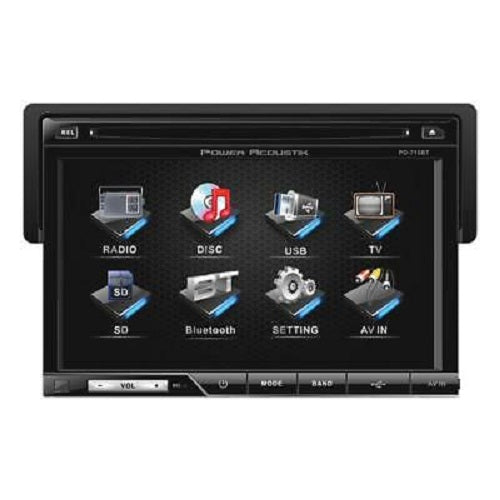Power Acoustik PD-710B 1-DIN DVD Receiver 7" LCD Touchscreen