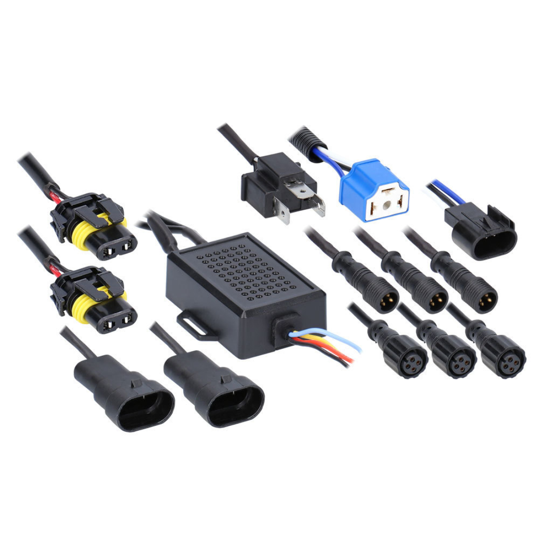 Heise BC-706RGBKT 7" RGB3 Motorcycle LED Headlight w/ (2) 4.5" Auxiliary Lights