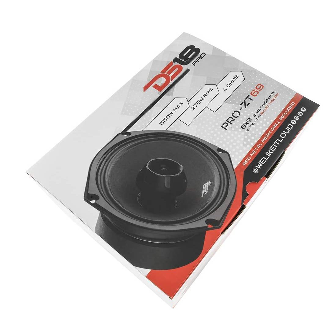 DS18 PRO-ZT69 550 Watts Max Power 4 Ohm 6x9" 2 Way Midrange Stereo Car Audio Speaker
