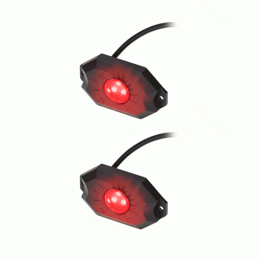 Metra DL-ROCKR IP67 Rated Single Color Universal LED Red Rock Lights - 2 Pack