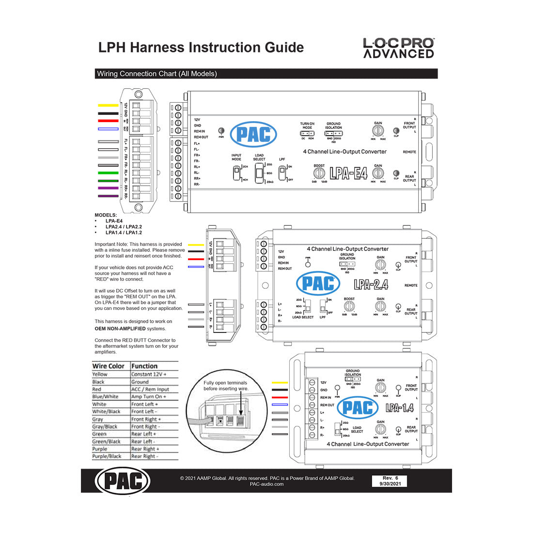 PAC LPHTY02 LocPro Advanced T-Harness for Select Non-Amplified Toyota 2018-Up