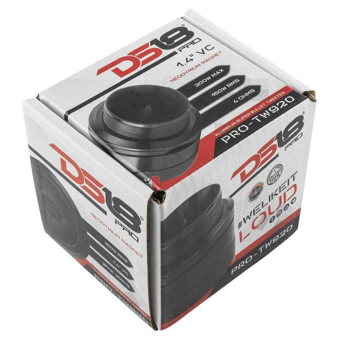 DS18 PRO-TW920 1.4" 320W Peak 4-Ohm Neodymium Super Bullet Car Tweeter (Single)