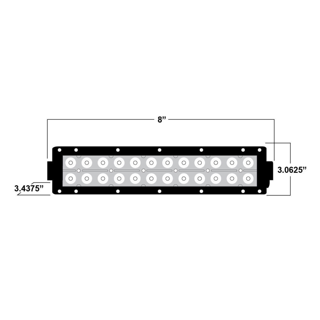 Metra DL-DR8 Daytona Lights 8" 36W Dual Row Combo Spot/Flood Beam LED Lightbar