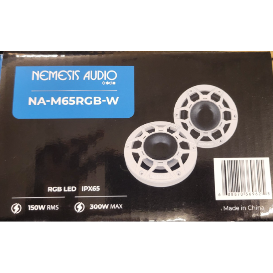 Nemesis Audio NA-M65RGB-W 6.5" 2-Way 300W Max Marine Speakers w/ RGB LED (White)
