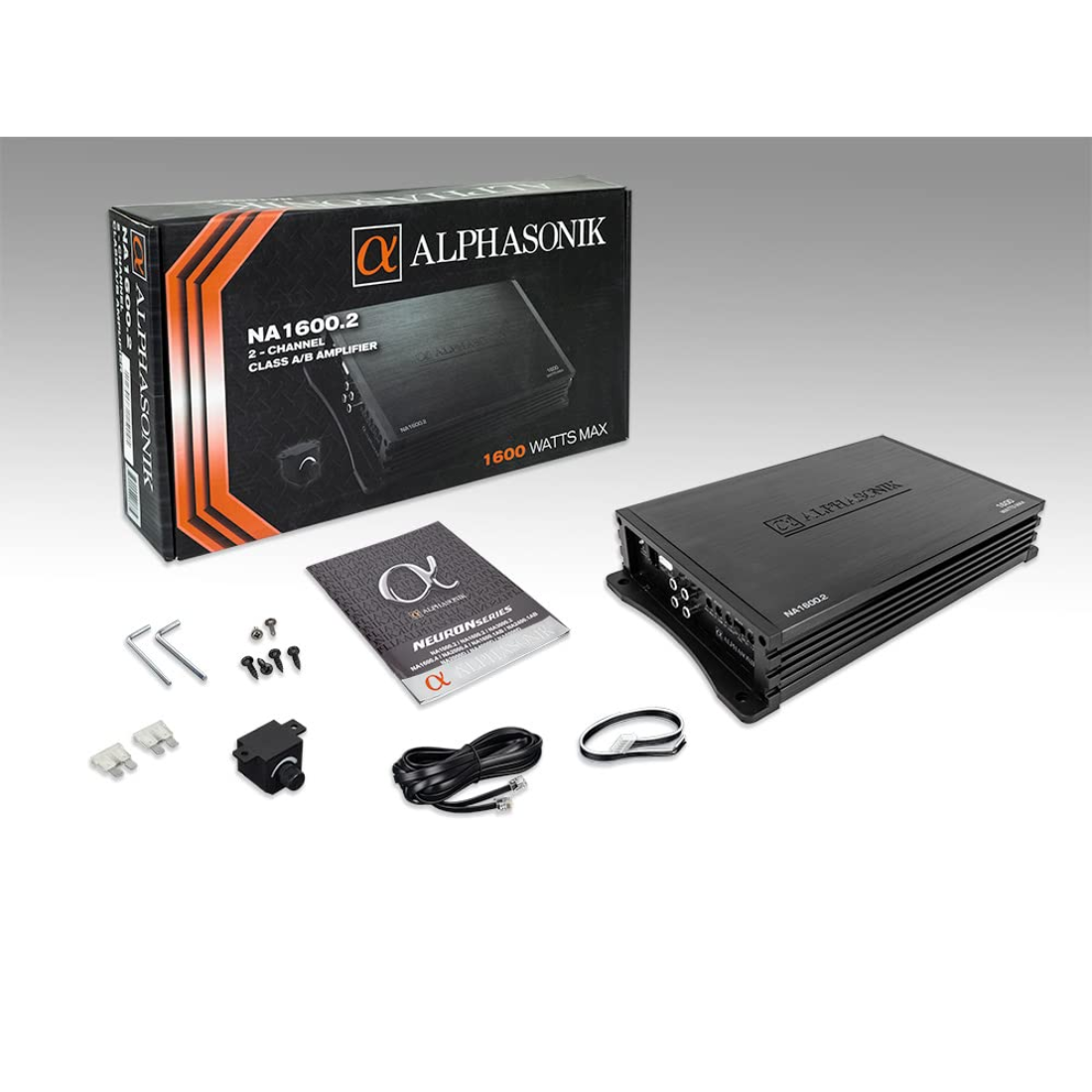 Alphasonik NA1600.2 Neuron Series 2-Channel 1600W Max Class-A/B Car Amplifier