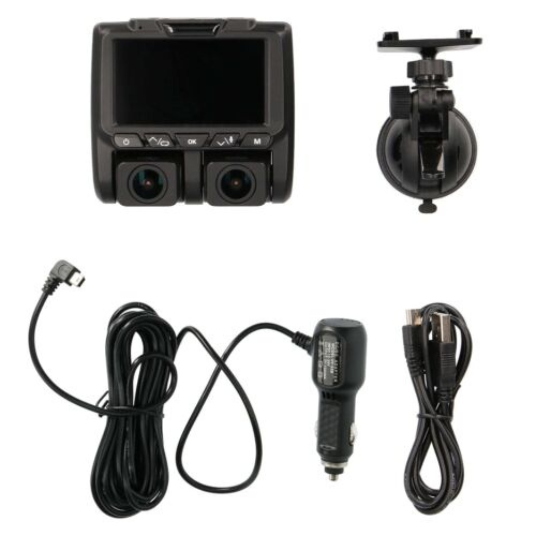 iBeam TE-DVR-DL4K 4K Dual-View Dash Camera w/ DVR & 3" Built-in Viewing Screen