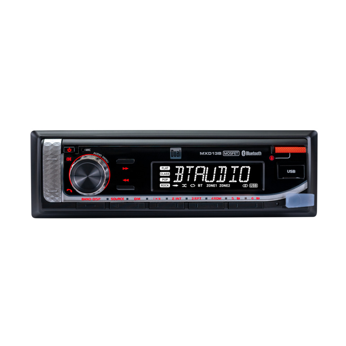 Dual MXCP132B 1-DIN Digital Media Receiver w/ 6.5" Speakers Marine Audio Package