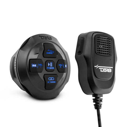 DS18 BTRCRMIC Marine Powersports Waterproof Bluetooth Receiver w/ Controls & Mic