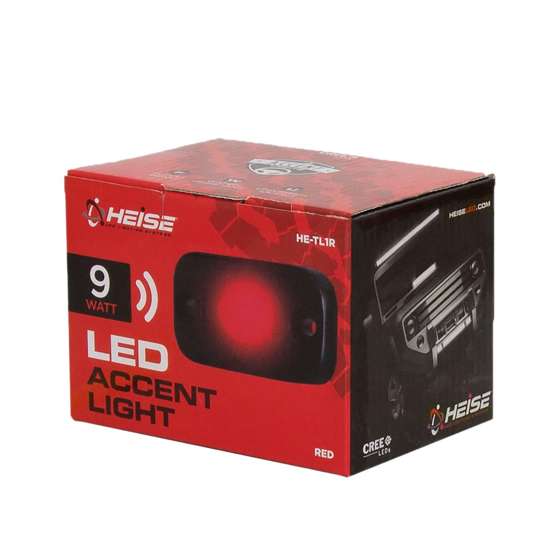 Heise HE-TL1R 1.5 x 3 Inch 9W 3 LED Red Accent Auxiliary Lighting Pod