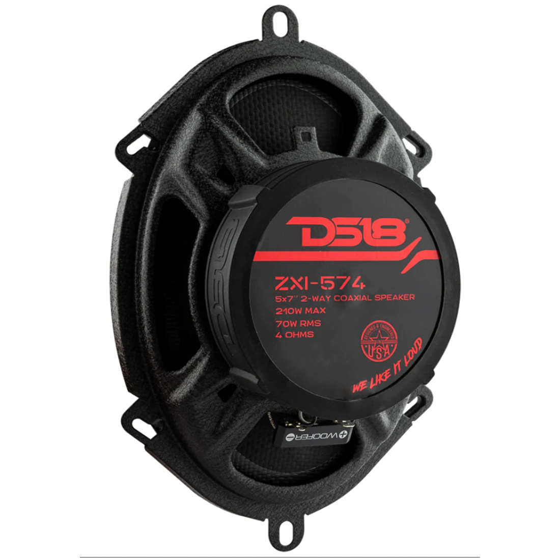 DS18 ZXI-574 5" x 7" 2-Way 240W Max 4-Ohm Coaxial Speakers w/ Kevlar Cone (Pair)