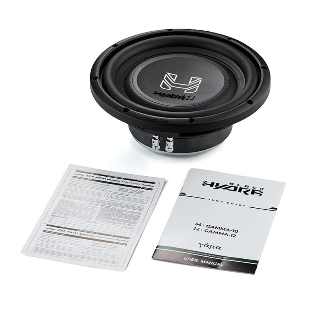Black Hydra GAMMA-10 10" 800W Max Single 4-Ohm Voice Coil SVC Car Subwoofer