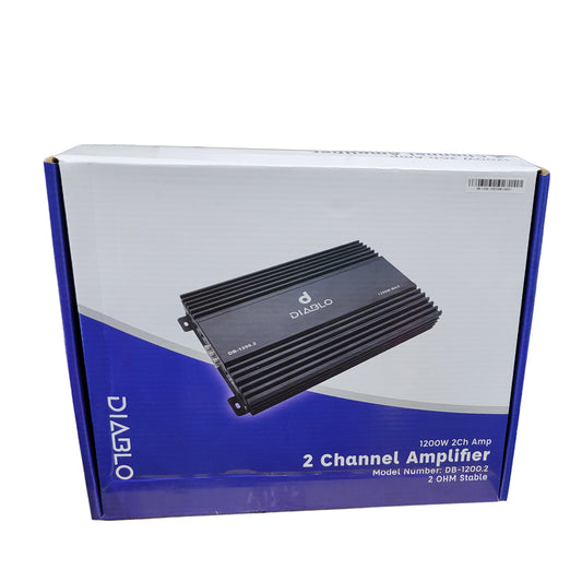 Diablo DB-1200.2 2-Channel 1200 Watts Max 2-Ohm Stable Car Audio Amplifier
