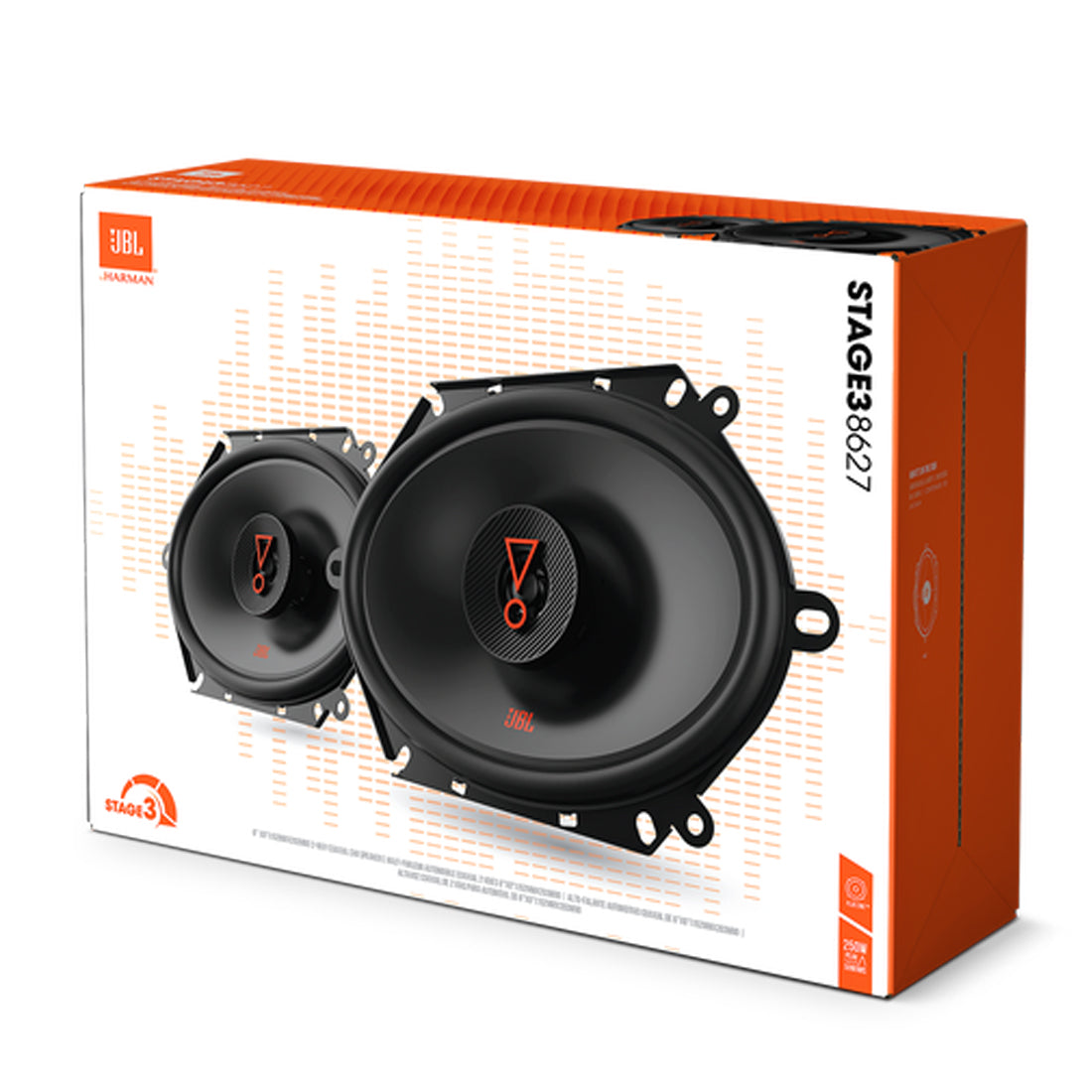 JBL Stage3 8627 6” x 8” Custom-Fit 2-Way 250W Peak 3-Ohm Car Audio Speakers