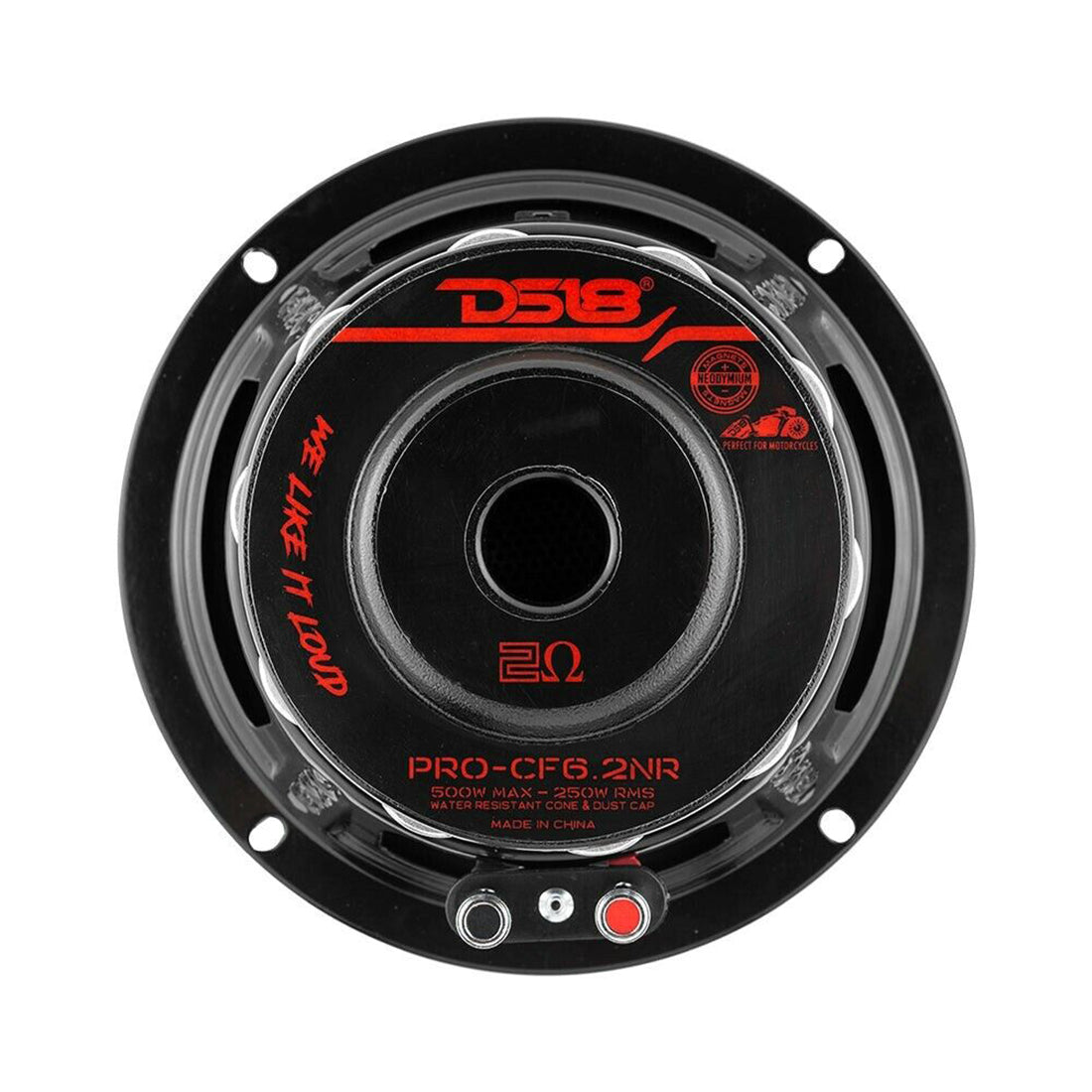 DS18 PRO-CF6.2NR 6.5" 500W Max 2-Ohms Water-Resistant Mid-Bass Loudspeaker