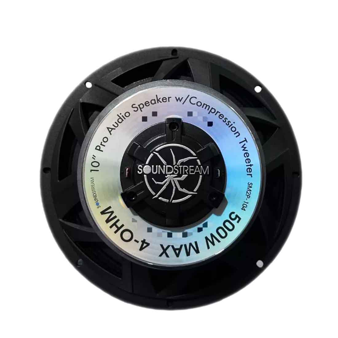 Soundstream SM2P.104 10" 2-Way 500W Max Pro-Audio Speaker w/ Compression Tweeter