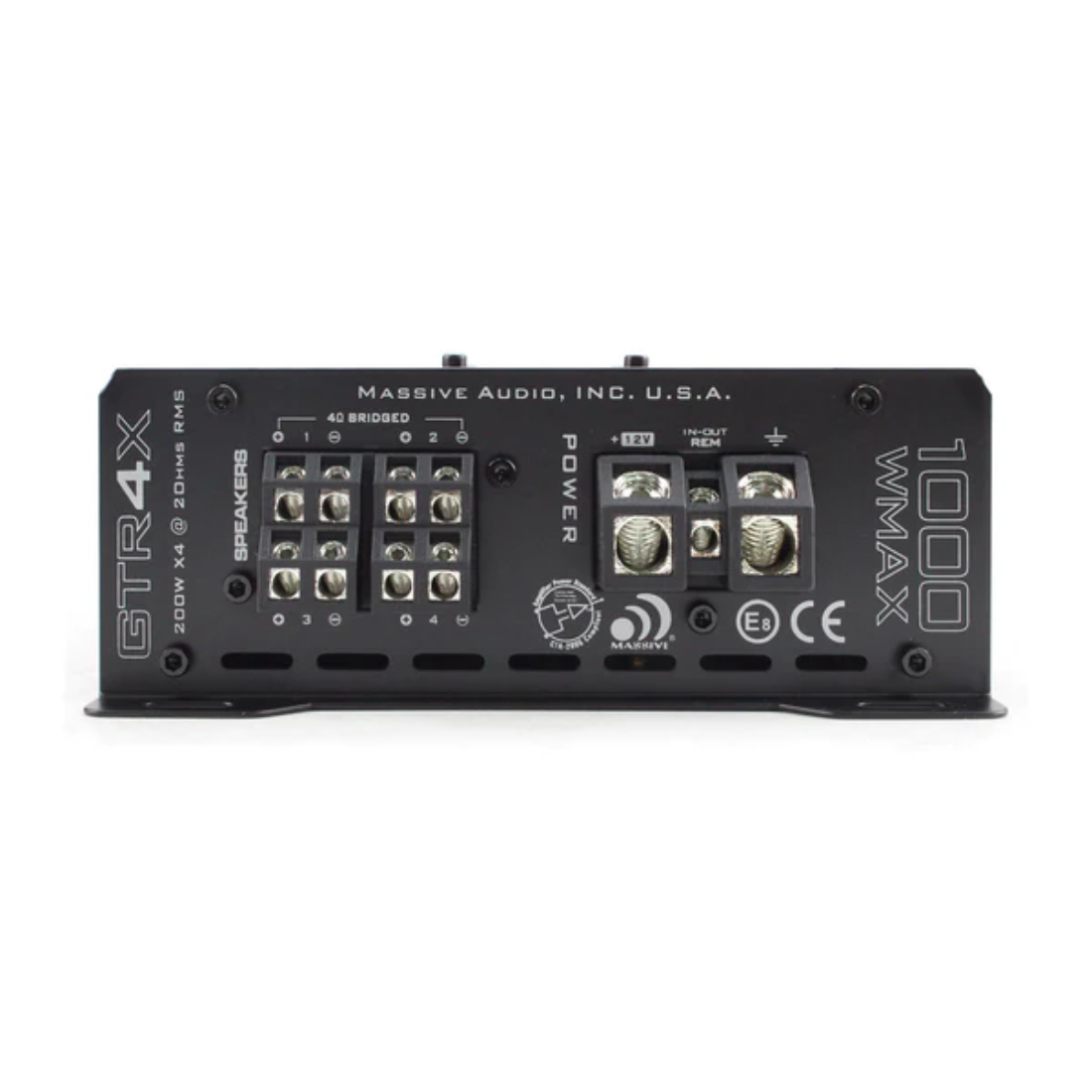 Massive Audio GTR4X 4-Channel 220 Watts RMS x 4 @ 2 Ohm Class-D Car Amplifier