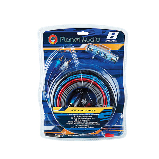 Planet Audio 8GPK 8-Gauge Car Audio Amplifier Installation Wiring Kit