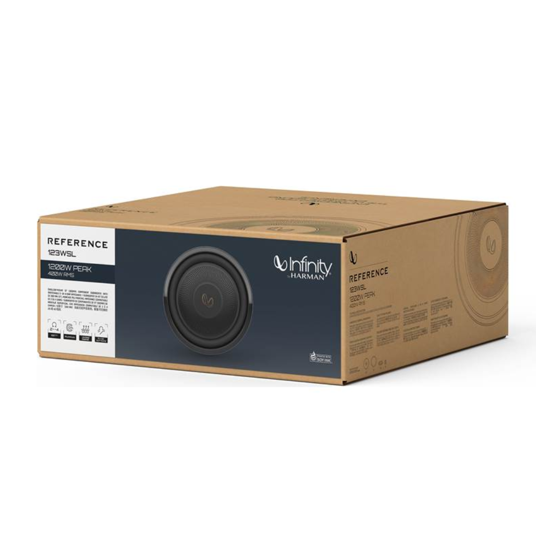 Infinity Reference 123WSL 12" 1200W Max Dual 2 or 4 Ohm Low Profile Subwoofer