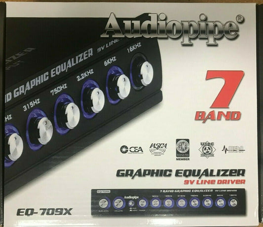 Audiopipe EQ709X 9V Line Driver 7 Band Parametric Car Audio Equalizer