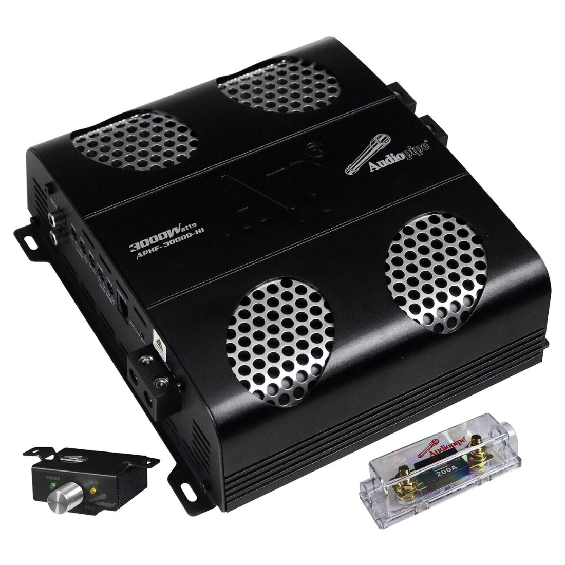 Audiopipe APHF-3000D-H1 3000W Monoblock Class-D Full Range Car Audio Amplifier