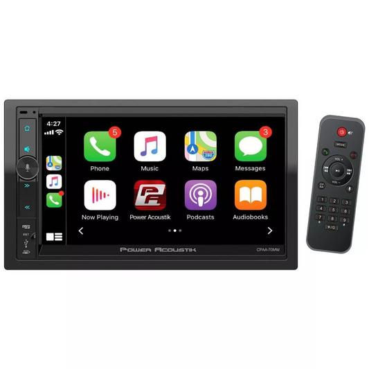 Power Acoustik CPAA70MW 7" 2-DIN Receiver w/ Wireless Apple CarPlay/Android Auto