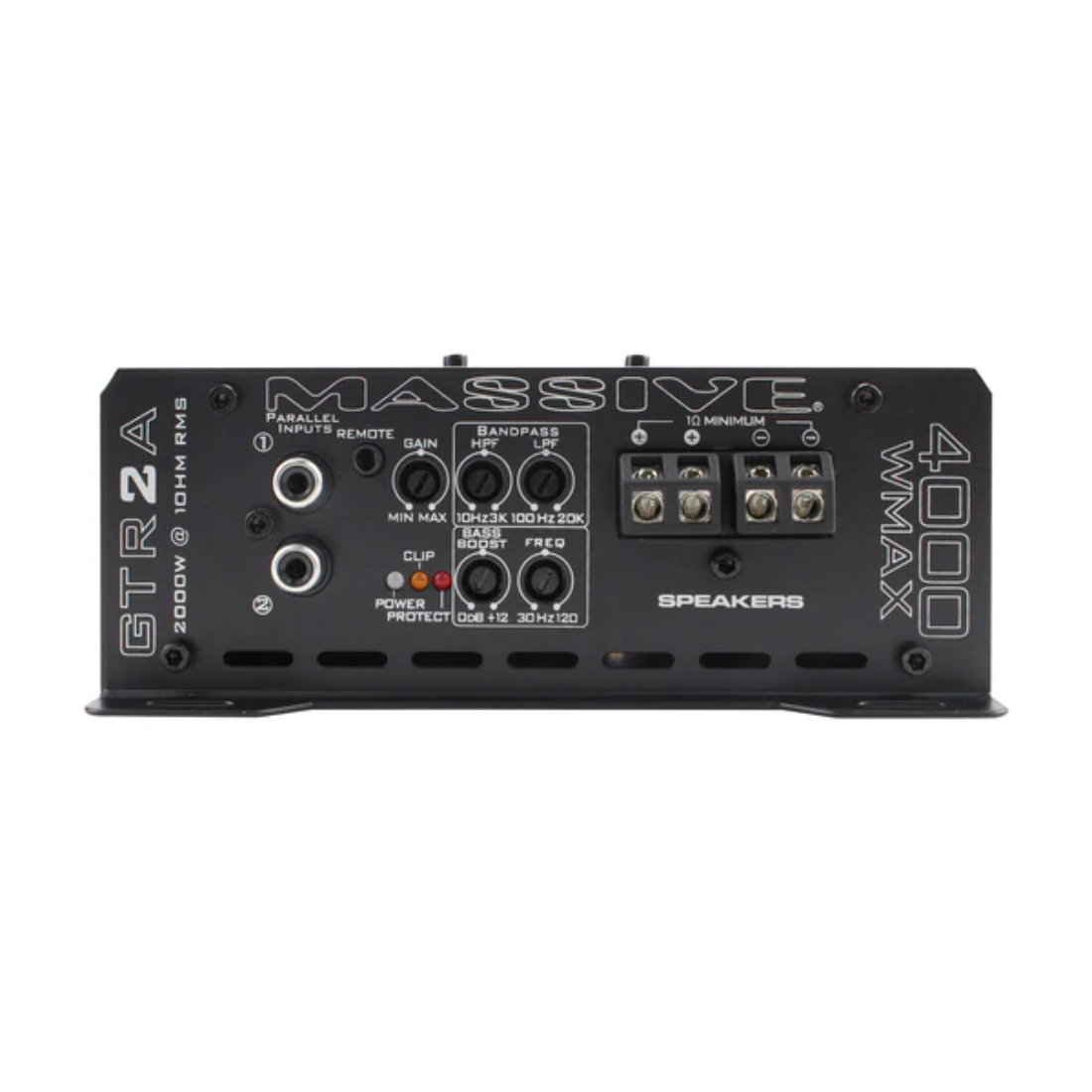 Massive Audio GTR2A 1-CH Monoblock 4060W Peak 1-Ohm Stable Class-D Car Amplifier
