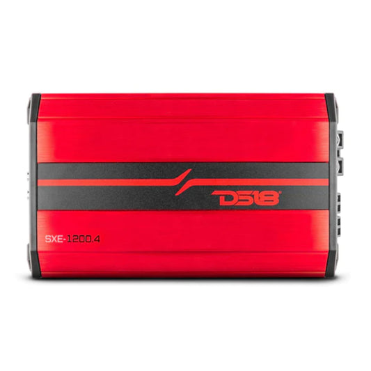 DS18 SXE-1200.4/RD 1200W Peak 4-Channel Class-A/B Full-Range Car Audio Amplifier
