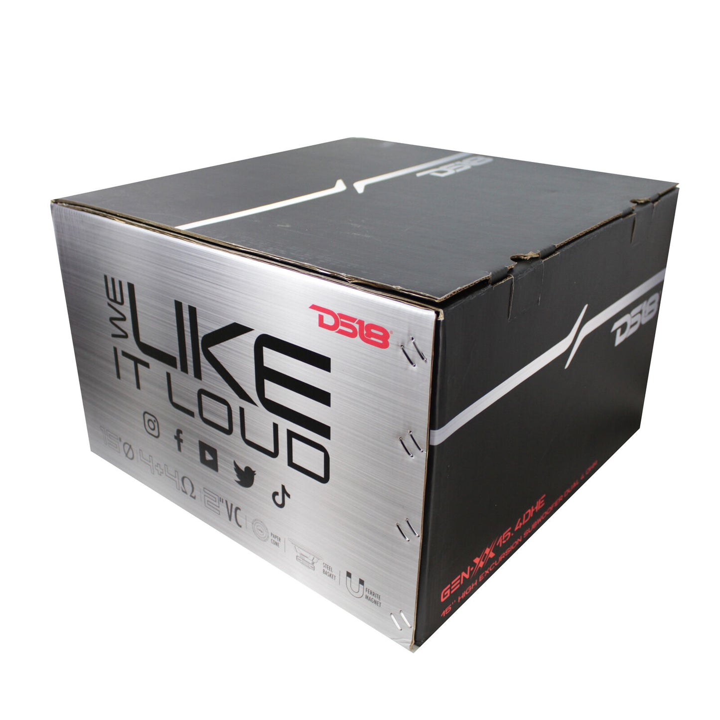 DS18 GEN-XX10.4DHE 15" 1100 Watts High Excursion Subwoofer Dual Voice Coil 4-Ohm