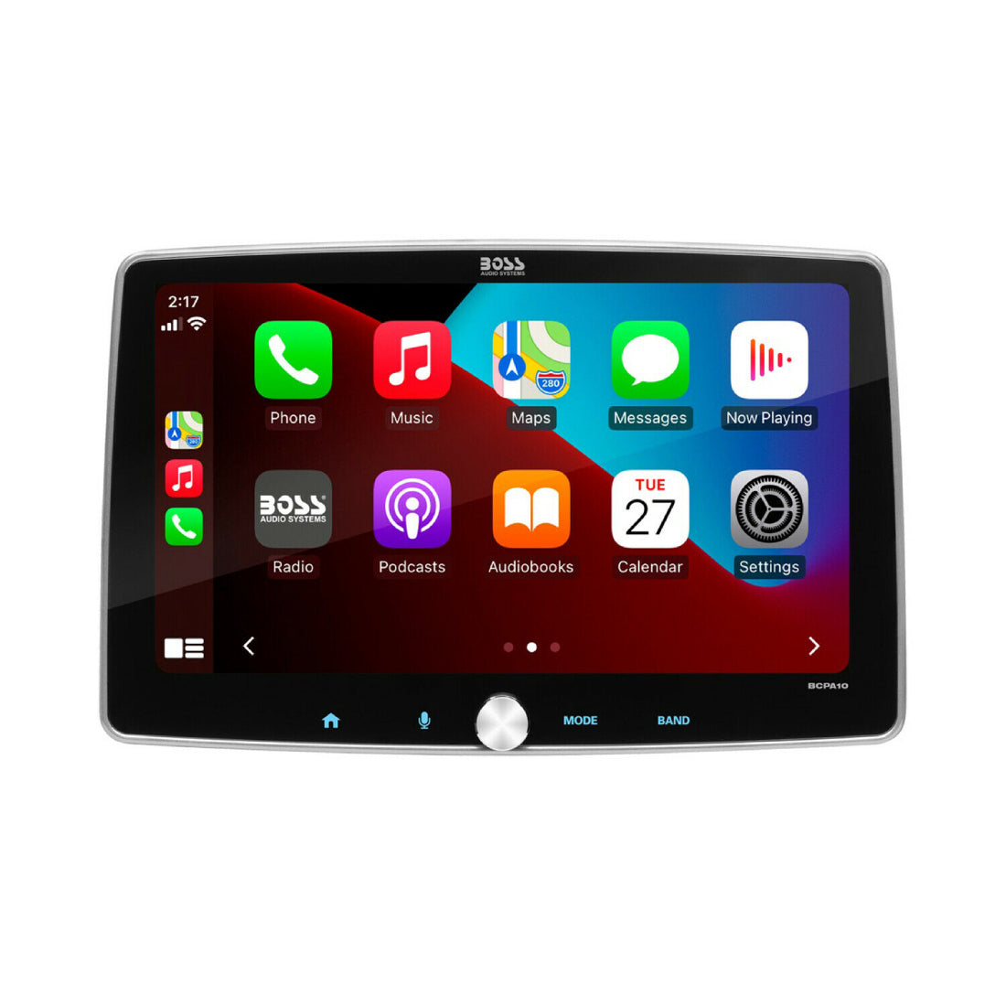 BOSS BCPA10 1-DIN 10.1" Monitor Car Stereo Apple Carplay Android Auto Bluetooth