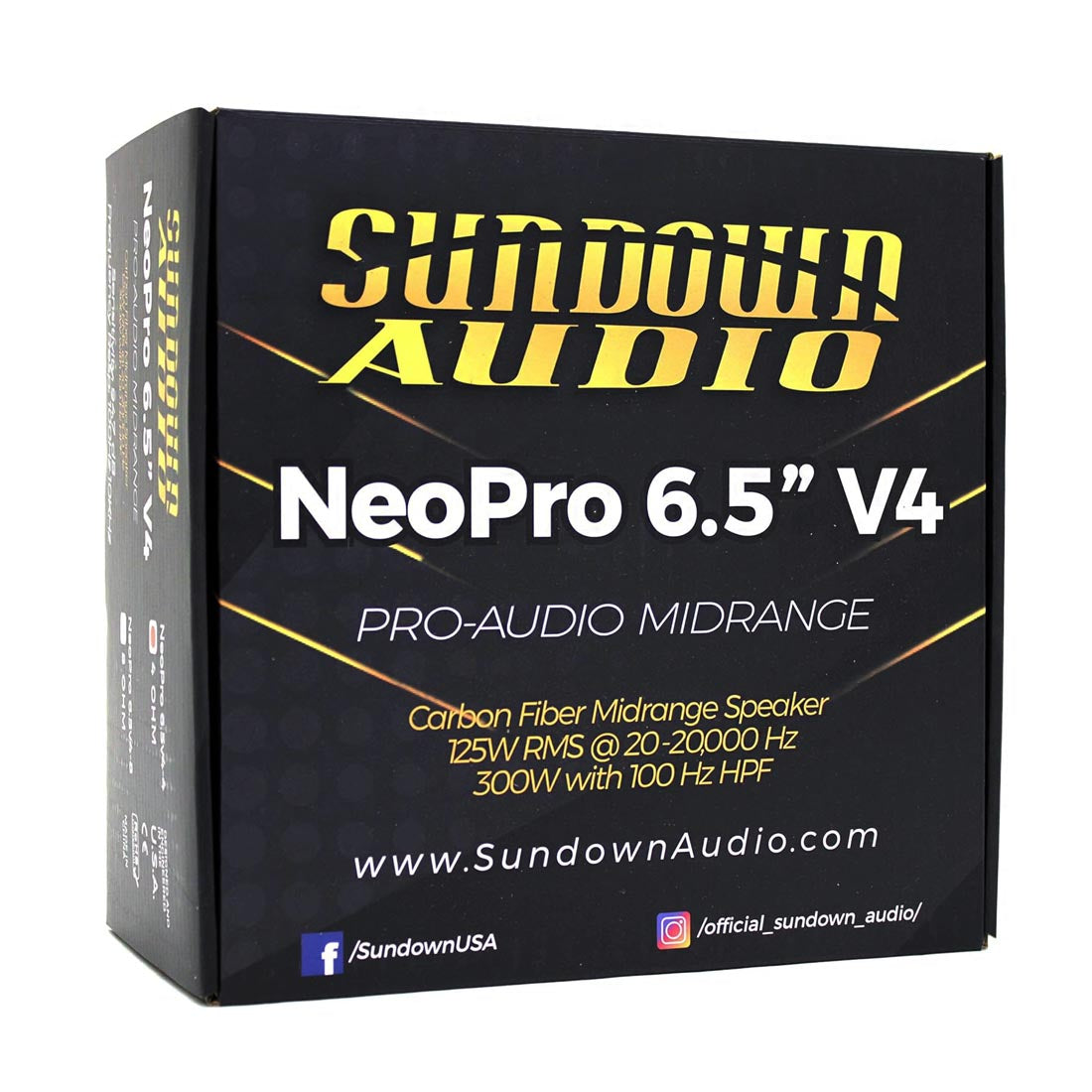 Sundown Audio NEOPRO-6.5 V.4 6.5" 300 Watts RMS 4-Ohm Mid-Range Car Speaker