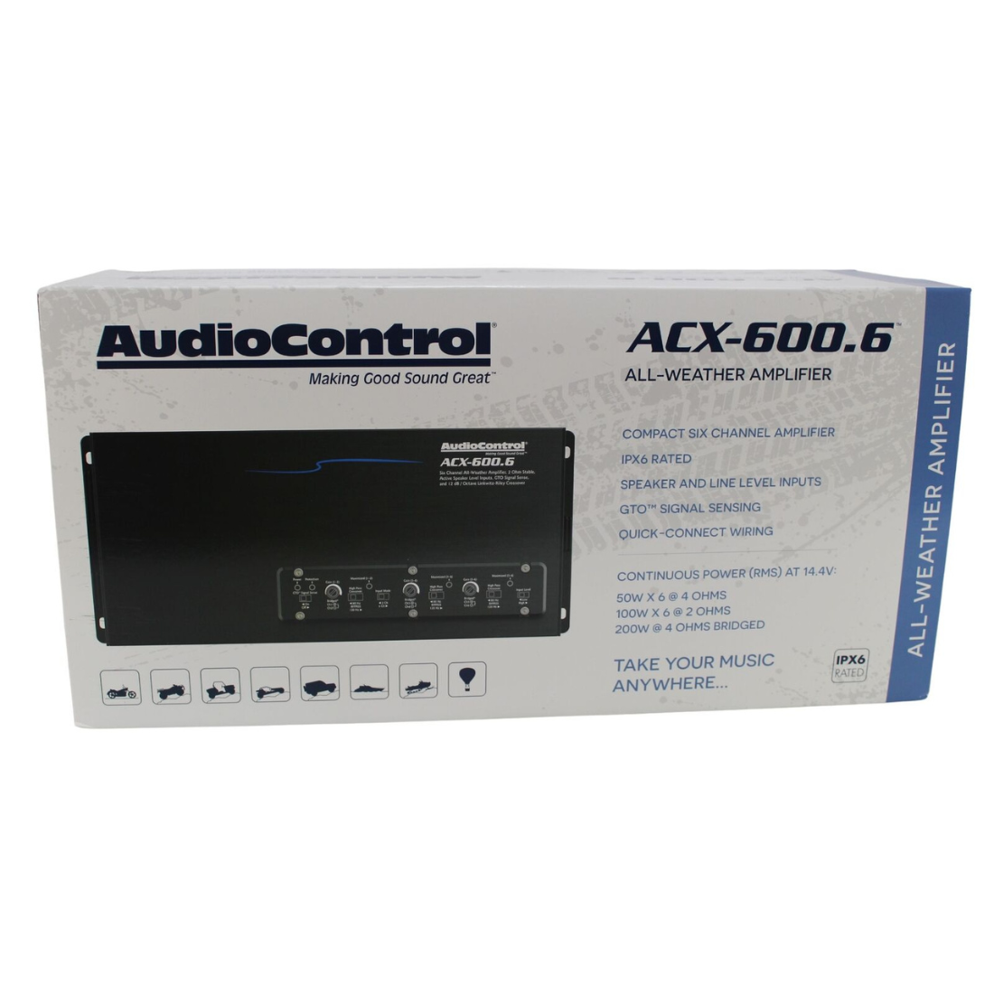AudioControl ACX-600.6 Marine Powersports IPX6 All-Weather 6-Channel Amplifier