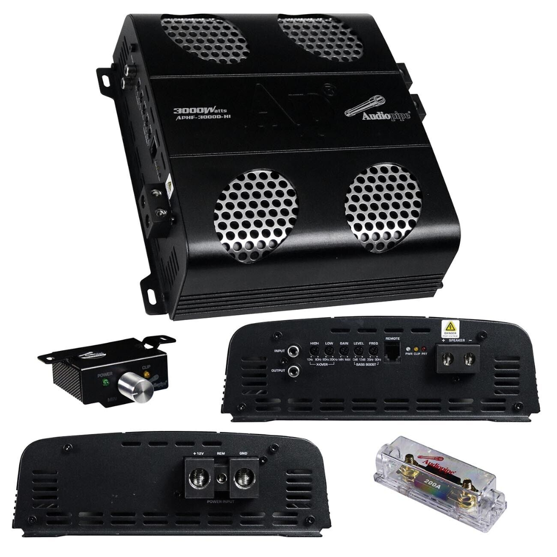 Audiopipe APHF-3000D-H1 3000W Monoblock Class-D Full Range Car Audio Amplifier