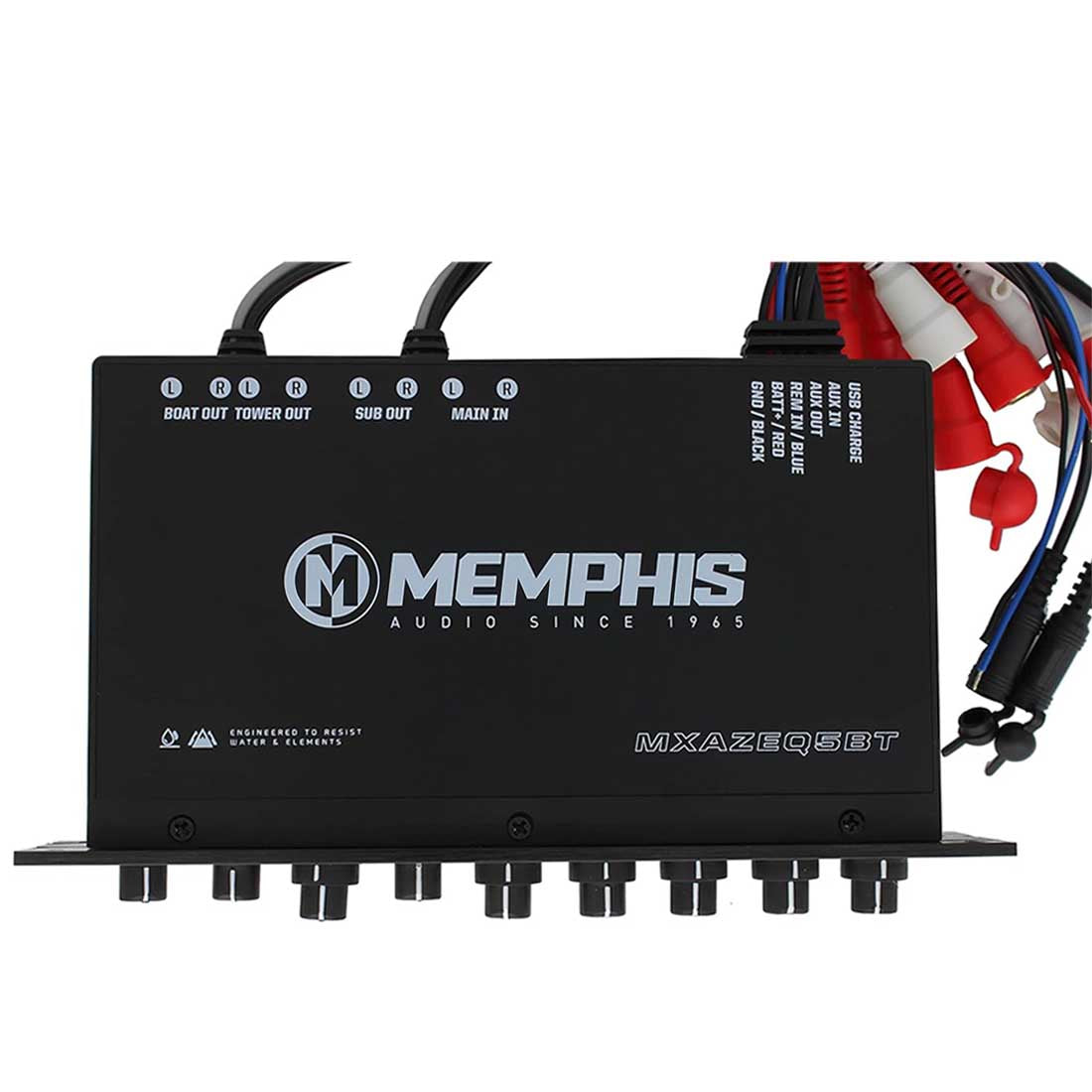 Memphis Audio MXAZEQ5BT Dual-Zone 5-Band Marine Equalizer with Bluetooth Input