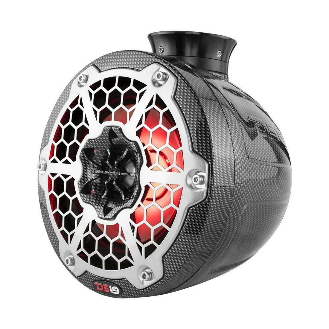 DS18 CF-PS8 750 Watts Max Power 8" RGB LED Mini Carbon Fiber Marine Speaker Pods