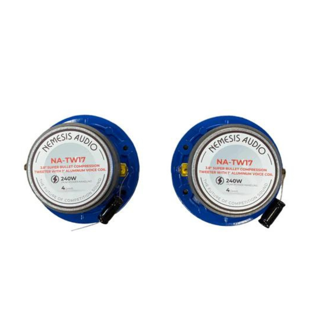Nemesis Audio NA-TW17 3.8" 240W Peak 4-Ohms Aluminum Super Bullet Tweeter (Pair)