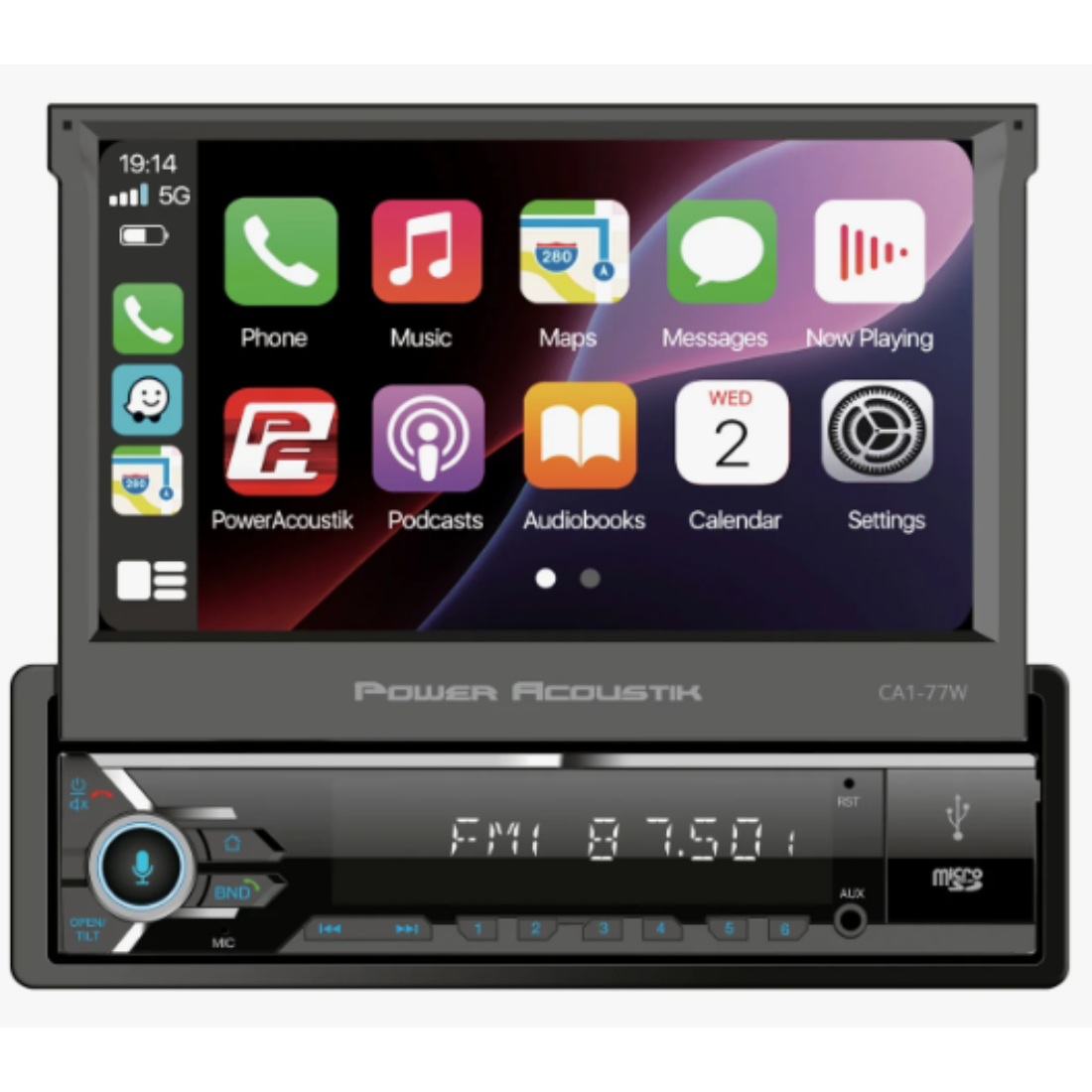 Power Acoustik CA1-77W 7" Digital Media Receiver w/ Apple CarPlay & Android Auto