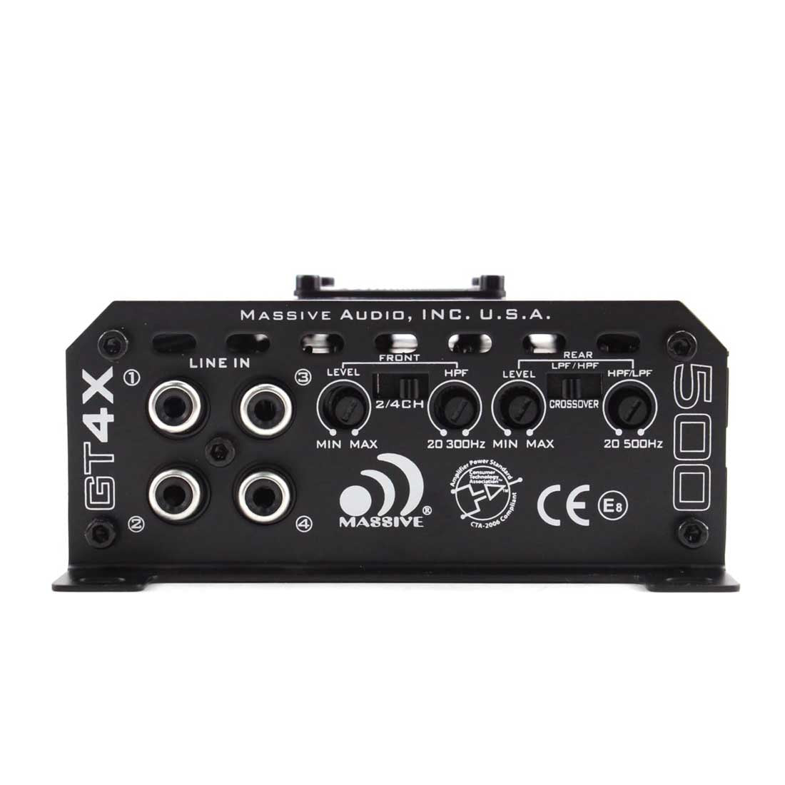 Massive Audio GT4X 4-Channel 120 Watts RMS x 4 @ 2 Ohm Class-D Car Amplifier