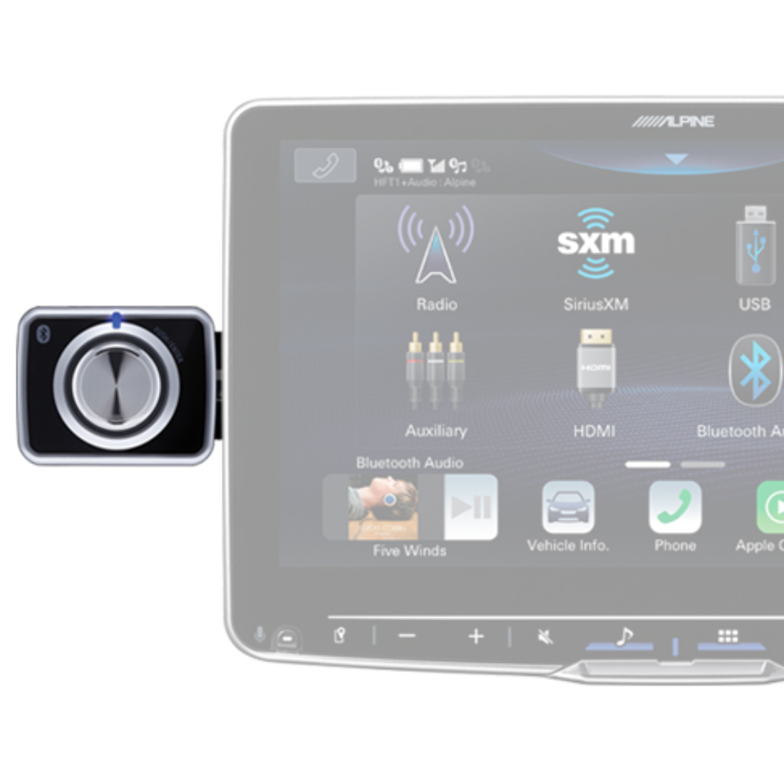 Alpine RUX-H02 Next-Gen Wireless Remote Volume/Bass Knob for Alpine Halo Display